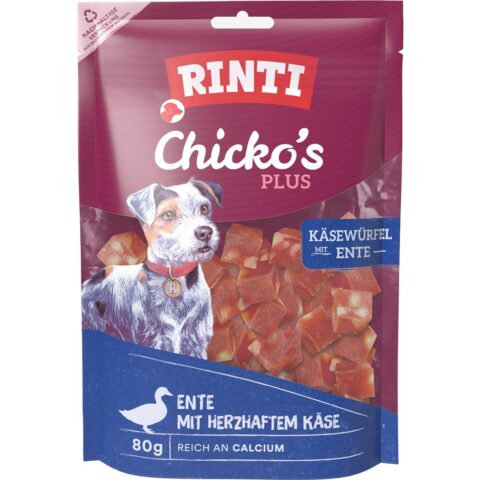 RINTI Chicko’s Plus Käsewürfel mit Ente 80 g