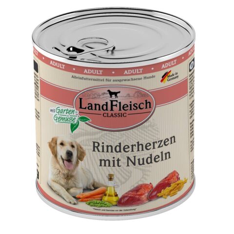 LandFleisch Dog Classic Rinderpansen mit Reis 6x800g