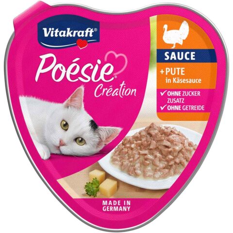 Vitakraft Poésie Création mit Pute in Käsesauce 15x85g