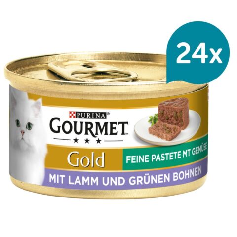 GOURMET Gold Feine Pastete mit Gemüse, Lamm und grüne Bohnen 12x85g
