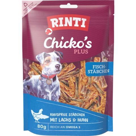 RINTI Chicko’s Plus Fischstäbchen mit Lachs & Huhn 80 g