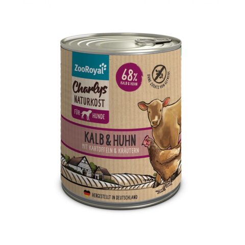 ZooRoyal Charlys Naturkost Kalb, Huhn, Kartoffeln & Kräuter 6x800g