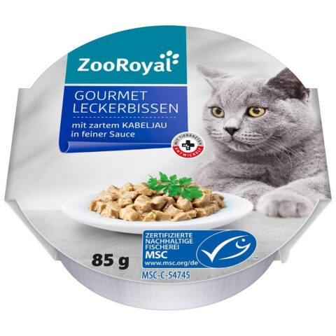 ZooRoyal Gourmet Leckerbissen Kabeljau in Sauce 12x85g