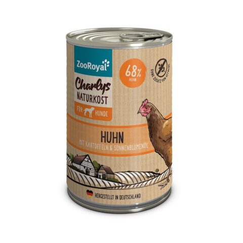 ZooRoyal Charlys Naturkost Huhn, Kartoffeln & Sonnenblumenöl 6x400g