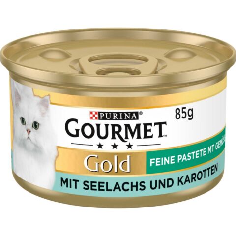 GOURMET Gold Feine Pastete mit Gemüse, Seelachs und Karotten 12x85g