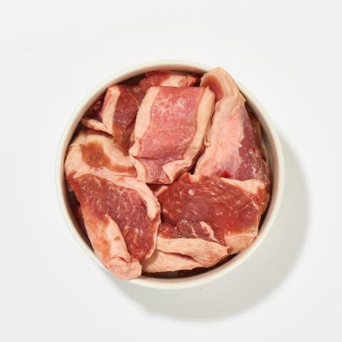 Lammbauchlappen gewürfelt mit Fett (1kg) | haustierkost.de | BARF Fleischmischung mit hohem Fettanteil | Ideal für aktive Hunde