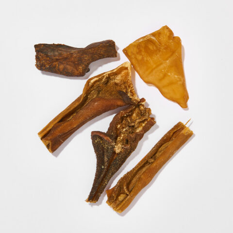 Kauspaß Mix-Tüte Rind (1kg) | haustierkost.de | Natürlicher Kausnack für Hunde | Abwechslungsreiche Mischung mit Rinderprodukten