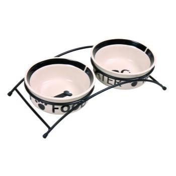 Trixie Keramiknapf-Set Eat on Feet mit Ständer 1,6l/20cm