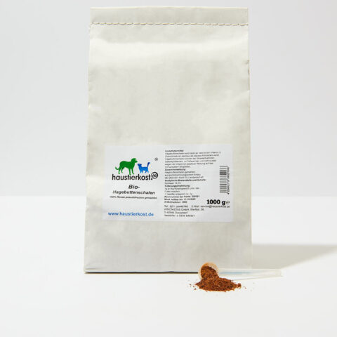 BIO-Hagebuttenschalenpulver (1 kg) | haustierkost.de | Reich an Vitamin C | Unterstützt Immunsystem & Gelenke | Einzelfuttermittel für Hunde