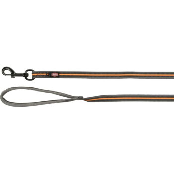 Trixie Fusion Schleppleine, gummiert schwarz/ orange 1,5 m