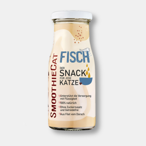 SmoothieCat Fisch (125ml) | haustierkost.de | Flüssiger Snack mit Fisch & Brühe | Für Katzen | Getreidefrei & ohne Zuckerzusatz