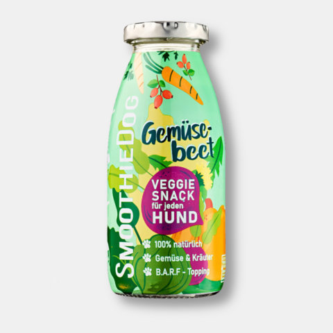 SmoothieDog Gemüsebeet (250ml) | haustierkost.de | Veganer Hundesmoothie mit Gemüse & Kräutern | Unterstützt Verdauung & Wohlbefinden