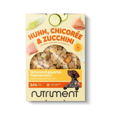 Schonend gegartes Frischemenü Huhn, Chicorée & Zucchini 400 g