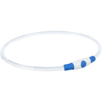 Trixie Flash Leuchtring USB, Kunststoff blau S-M