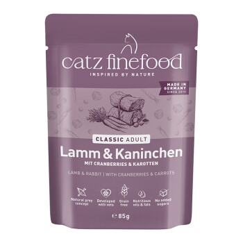 Catz finefood Nassfutter Katze Classic Adult No. 11 Lamm und Kaninchen 8×85 g