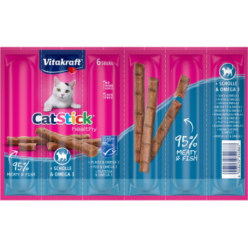 Vitakraft Cat-Stick 60x6g Scholle und Omega 3