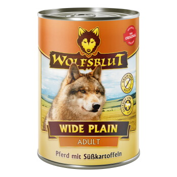 WOLFSBLUT Adult Wide Plain – Pferd mit Süßkartoffeln – 6x395g