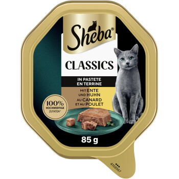 Sheba Classics in Pastete mit Ente und Huhn 22×85 g