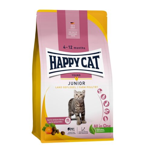 HAPPY CAT Young Trockenfutter Katze Junior, Land-Geflügel 1,3 kg