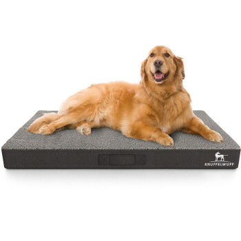 Knuffelwuff orthopädische Hundematte Ellenie aus Teddymaterial und Velours grau XXXL