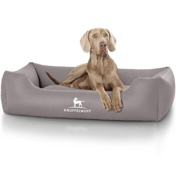 Knuffelwuff Kunstleder Hundebett Sidney grau XXL