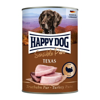 HAPPY DOG Sensible Pure Nassfutter Hund Adult 6×400 g Truthahn