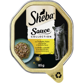 Sheba Sauce Collection 22 x 85 g Huhn, Truthahn und Gemüsezugabe, in Sauce