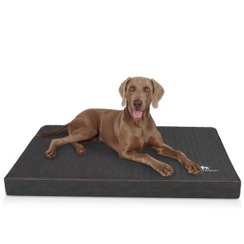 Knuffelwuff orthopädische Hundematte Palomino aus laser-gestepptem Kunstleder schwarz XXXL