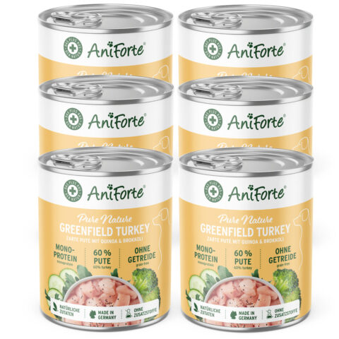AniForte Nassfutter GreenfieldTurkey Pute 6×400 g