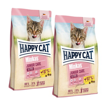 HAPPY CAT Minkas Trockenfutter Katze Junior, Care, Geflügel 2×10 kg