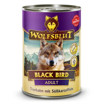 WOLFSBLUT Adult Black Bird – Truthahn mit Süßkartoffeln – 6x395g