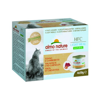 Almo nature HFC Natural Light Meal 4×50 g Thunfisch und Garnelen