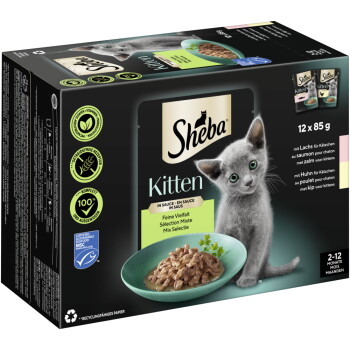 Sheba Multipack Kitten in Sauce Feine Vielfalt 12x85g