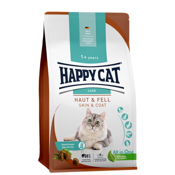 HAPPY CAT Care Trockenfutter Katze Adult, Haut & Fell 300 g