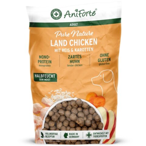 AniForte Trockenfutter LandChicken – Zartes Huhn mit Reis 12,5 kg