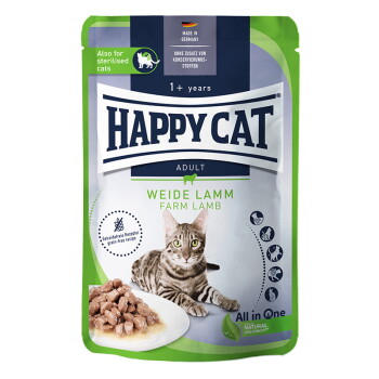 HAPPY CAT Culinary Nassfutter Katze Adult, Weide Lamm,Meat in Sauce 20×85 g
