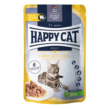 HAPPY CAT Culinary Nassfutter Katze Adult, Land Geflügel, Meat in Sauce 20×85 g