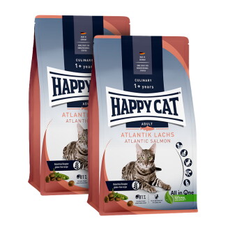 HAPPY CAT Culinary Trockenfutter Katze Adult, Atlantik-Lachs 2×10 kg