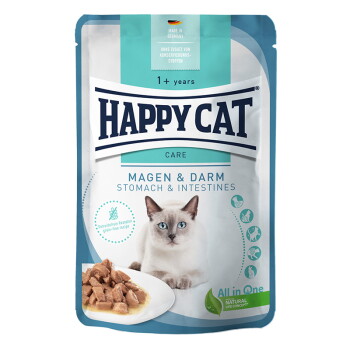 HAPPY CAT Care Nassfutter Katze Adult, Magen & Darm, Meat in Sauce 20×85 g