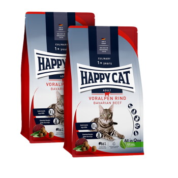 HAPPY CAT Culinary Trockenfutter Katze Adult, Voralpen-Rind 2×10 kg