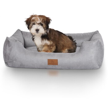 Knuffelwuff Hundebett Dreamline aus Velours grau M-L