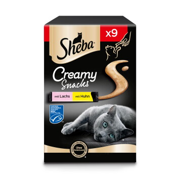 Sheba Beutel Creamy Snacks 7x 9x12g Huhn und Lachs