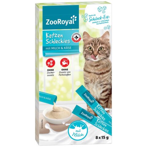 ZooRoyal Katzenschleckies mit Milch und Käse 24x15g