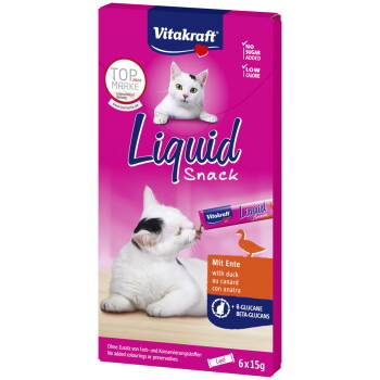 Vitakraft Cat Liquid-Snack Ente und Beta-Glucane 11×15 g