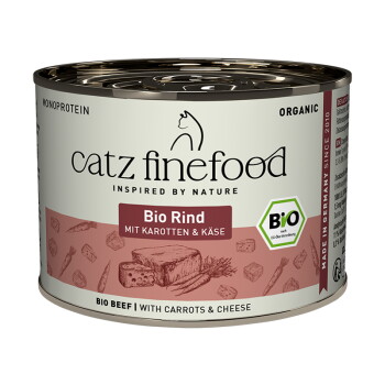 Catz finefood Nassfutter Katze Bio Adult Rind 12×200 g