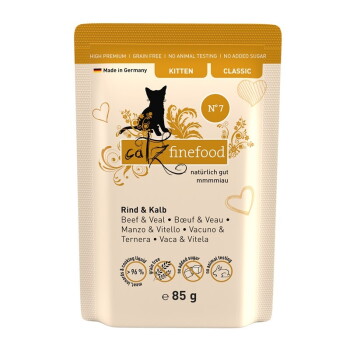 Catz finefood Nassfutter Katze Classic Kitten No. 7 Rind und Kalb 32×85 g