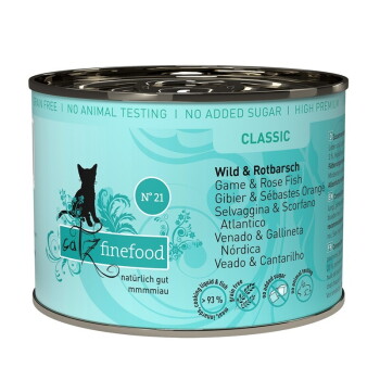 Catz finefood Nassfutter Katze Classic Adult No. 21 Wild und Rotbarsch 24×200 g