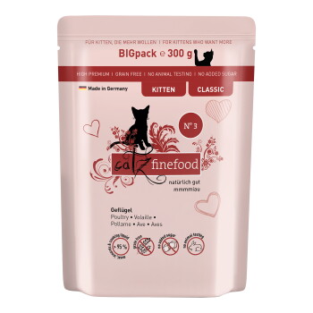 Catz finefood Nassfutter Katze Classic Kitten No. 3 Geflügel 6×300 g