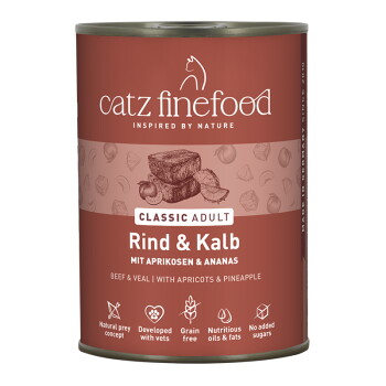Catz finefood Nassfutter Katze Classic Adult Rind und Kalb 12×400 g