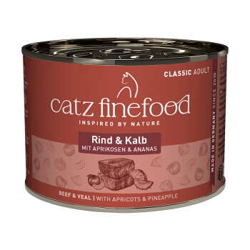 Catz finefood Nassfutter Katze Classic Adult Rind und Kalb 12×200 g